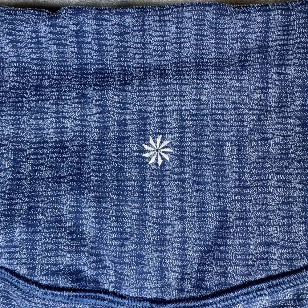 Athleta Elation Textured Straight Leg‎ Pants Blue Herringbone Small Petite SP
